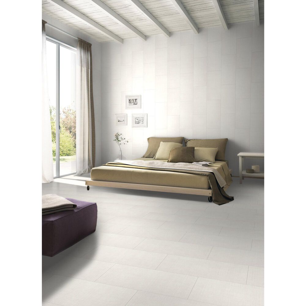Dal-Tile Fabric Art White 12&quot; x 24&quot; Porcelain Tile, , large