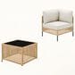 Sunwell Garden 2-Piece Patio Modular Set with Corner Chair in Beige, , large