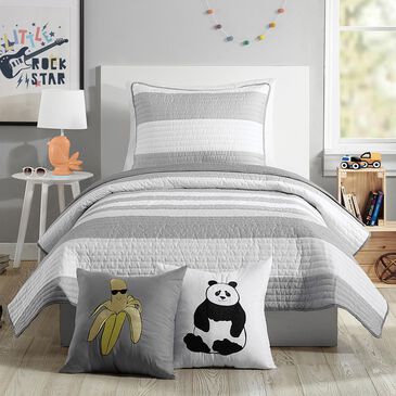 Peking Handicraft Lavelle 2-Piece Twin Quilt Set in Grey, , large