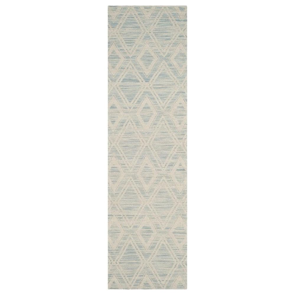 Safavieh Marbella Geometric 2"3" x 8" Light Blue and Ivory Runner, , large