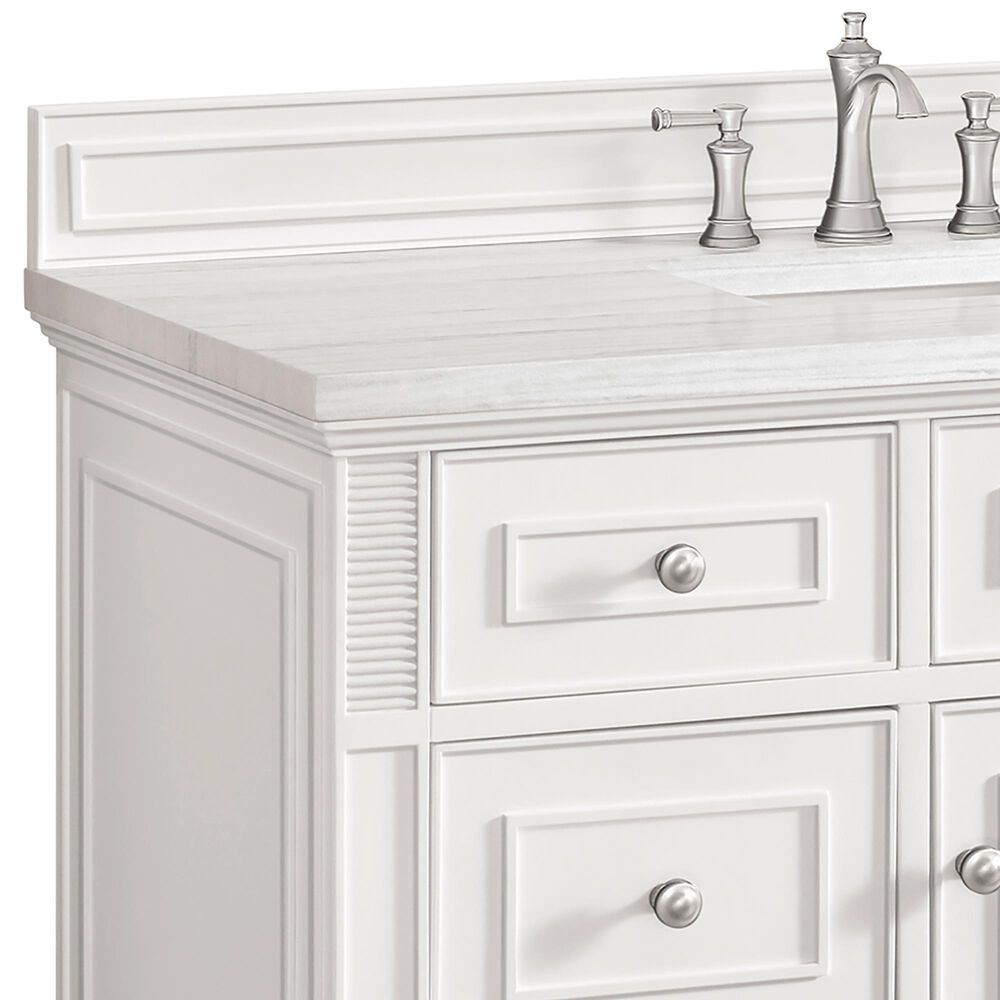 James Martin Vanities Lorelai 48&quot; Single Vanity in Bright White with 3 cm Arctic Fall Solid Surface Top, , large