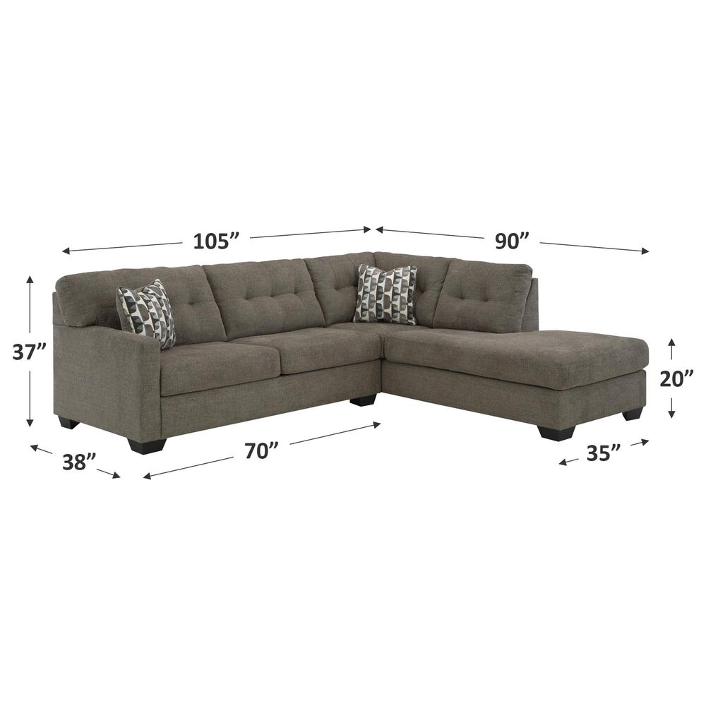 Ashley Mahoney 2-Piece Right Facing Sectional with Chaise in Chocolate, , large