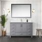 Lexora Home Jacques 48" Single Bathroom Vanity in Dark Grey with 2 cm White Cultured Marble Top and Rectangular Sink, , large