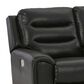 Ashley Warlin Power Reclining Loveseat with Console in Black, , large