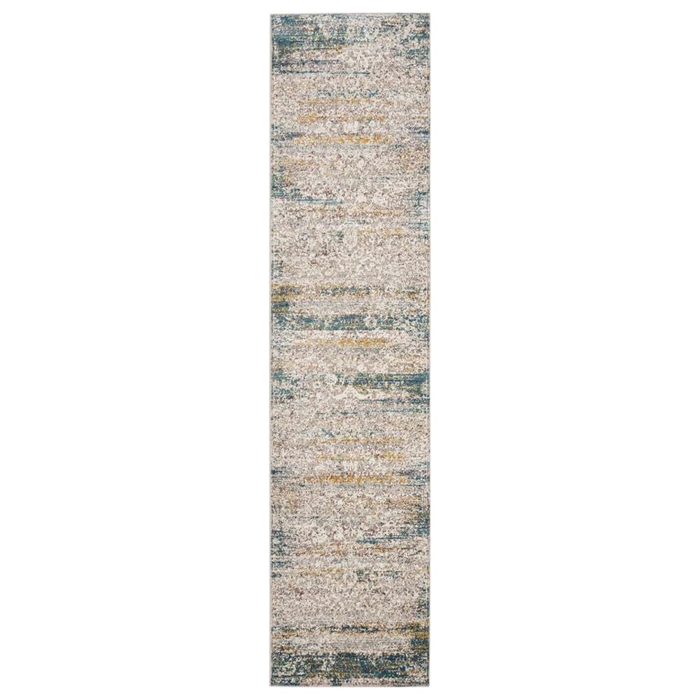 Safavieh Aria 2" x 8" Blue and Creme Runner, , large