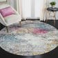 Amer Rugs Montana 7"6" Round Blue and Pink Area Rug, , large