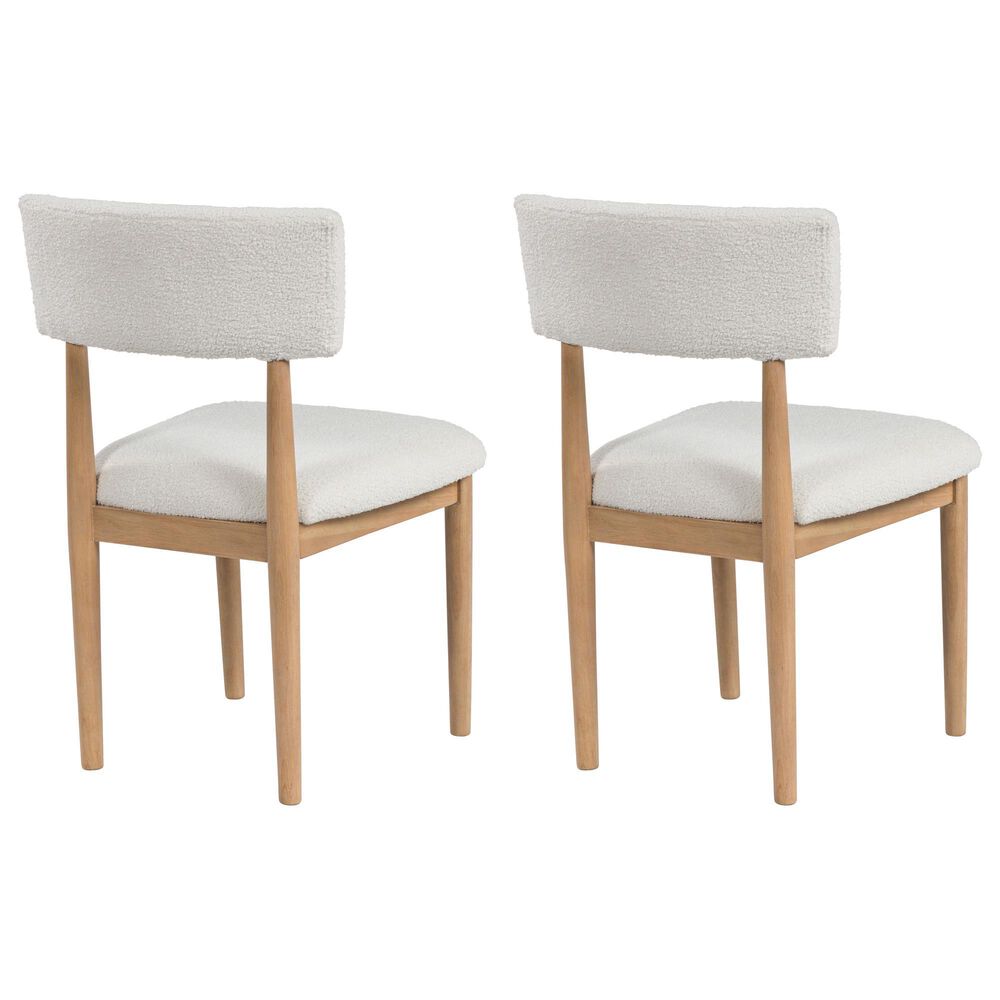 Ashley Sawdyn Dining Chair Set of 2 in White and Light Brown, , large