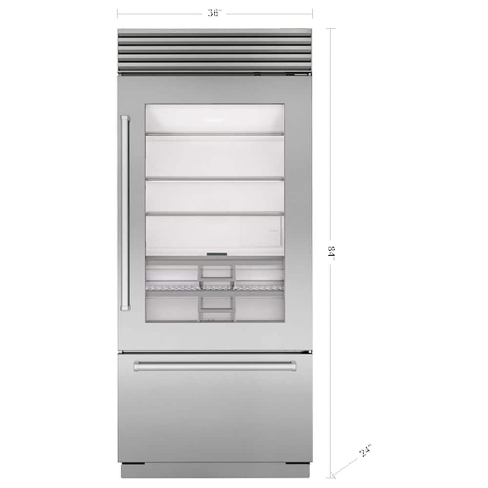 Sub Zero Subzero 36&quot; Classic Over-and-Under Refrigerator/Freezer with Glass Door CL3650UG/S/P/R, , large