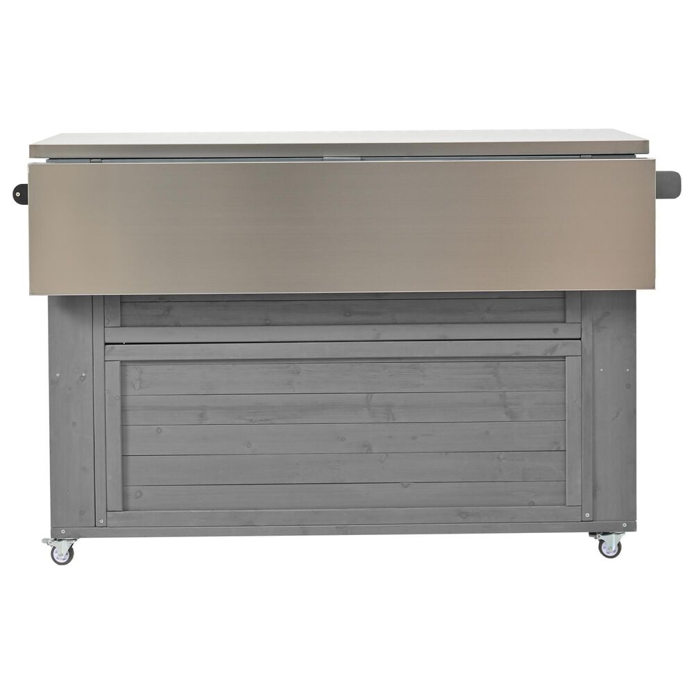 Hearth and Haven Outdoor Kitchen Island with Stainless Steel Top in Grey, , large