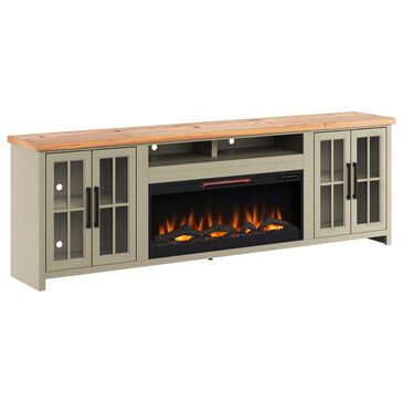 Endress International Vineyard 96" Super Fireplace Console in Sage and Fruitwood, , large