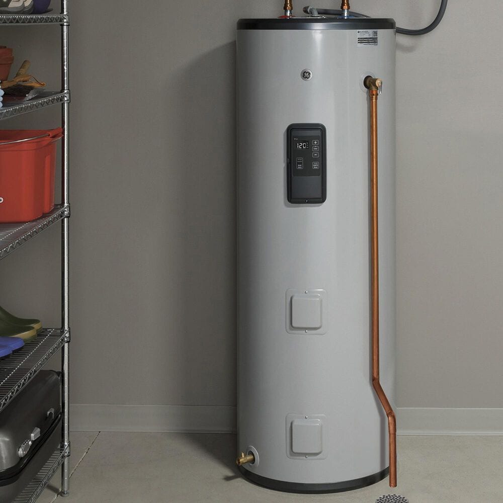 GE Appliances 50-Gallon Smart Tall Electric Water Heater with Anode Sensing in Gray, , large