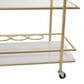 Maple and Jade 3-Shelf Bar Cart with Handle in Satin Gold and White Marble, , large