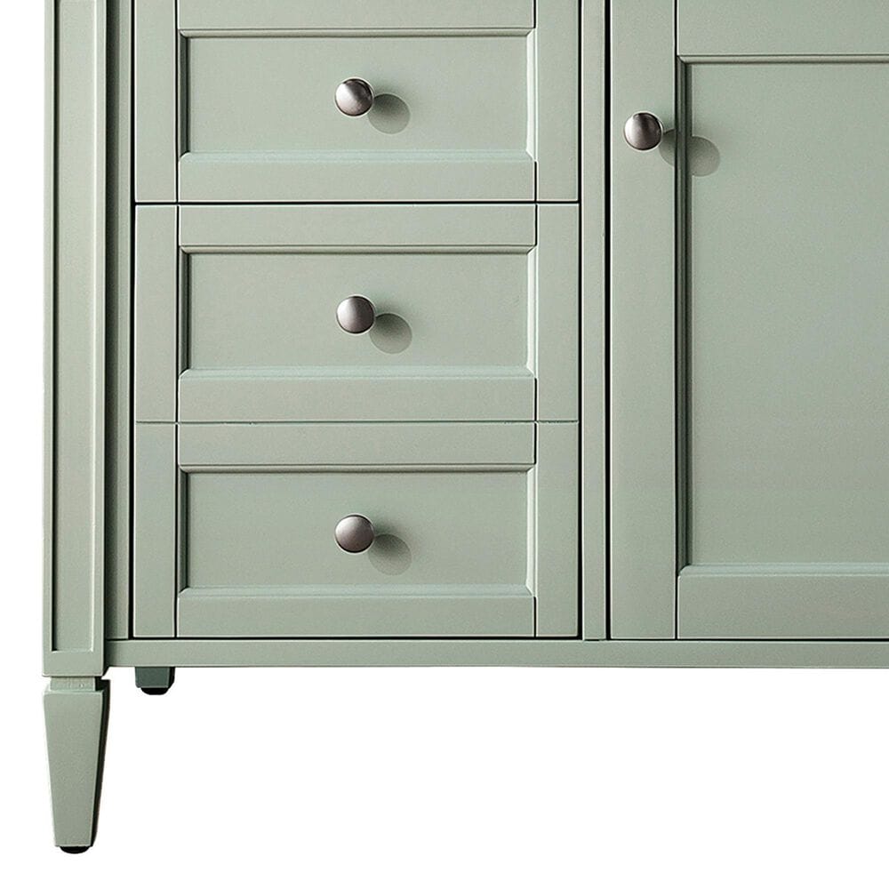 James Martin Vanities Brittany 48&quot; Single Bathroom Vanity in Sage Green with Single Hole 3 cm White Zeus Quartz Top and Rectangular Sink, , large