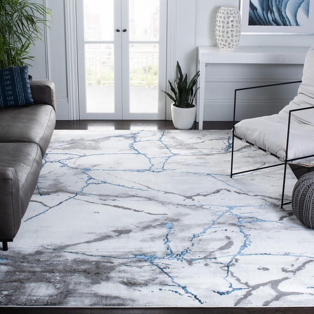 Safavieh Craft 10&#39;6&quot; x 14&#39; Ivory Grey and Blue Area Rug, , large