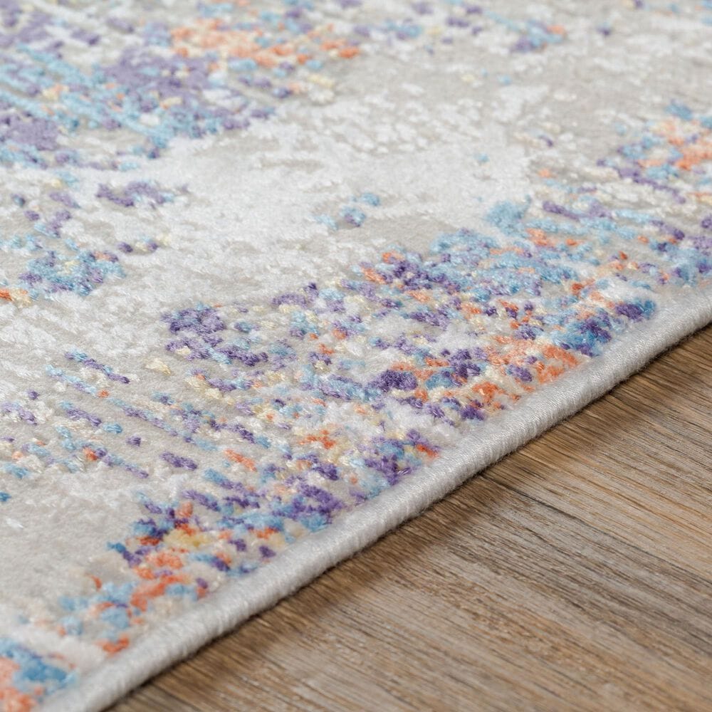 Surya Aisha 2&#39; x 3&#39; Blue, Off-White, Taupe, Dark Purple and Burnt Orange Area Rug, , large