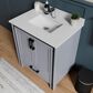 Lexora Home Ziva 30" Single Bathroom Vanity in Dark Grey with 2 cm White Cultured Marble Top and Rectangular Sink, , large