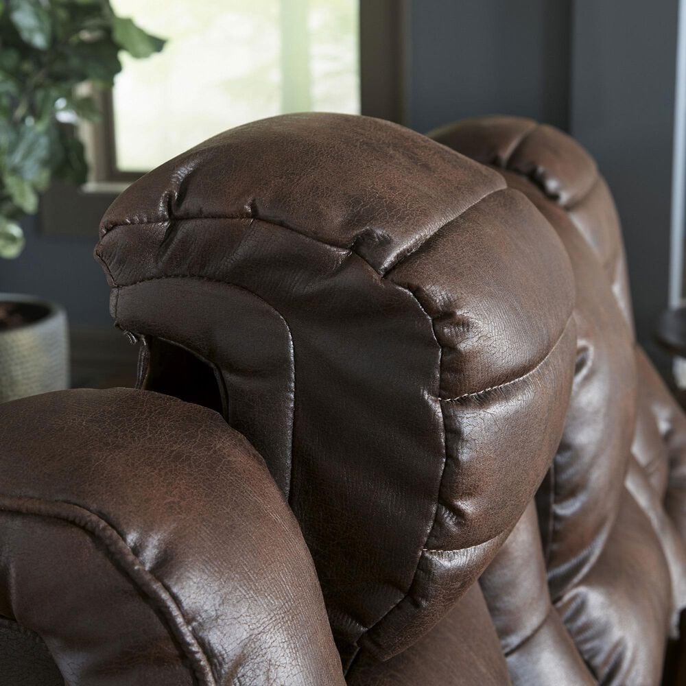 Ashley Owner&#39;s Box Power Reclining Loveseat with Console in Thyme, , large