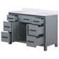 Lexora Home Ziva 48" Single Bathroom Vanity in Dark Grey with 2 cm White Cultured Marble Top and Rectangular Sink, , large
