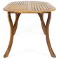 Hearth and Haven 70" Outdoor Oval Dining Table with Slatted Tabletop and Curved Y-Shaped Legs in Teak, , large