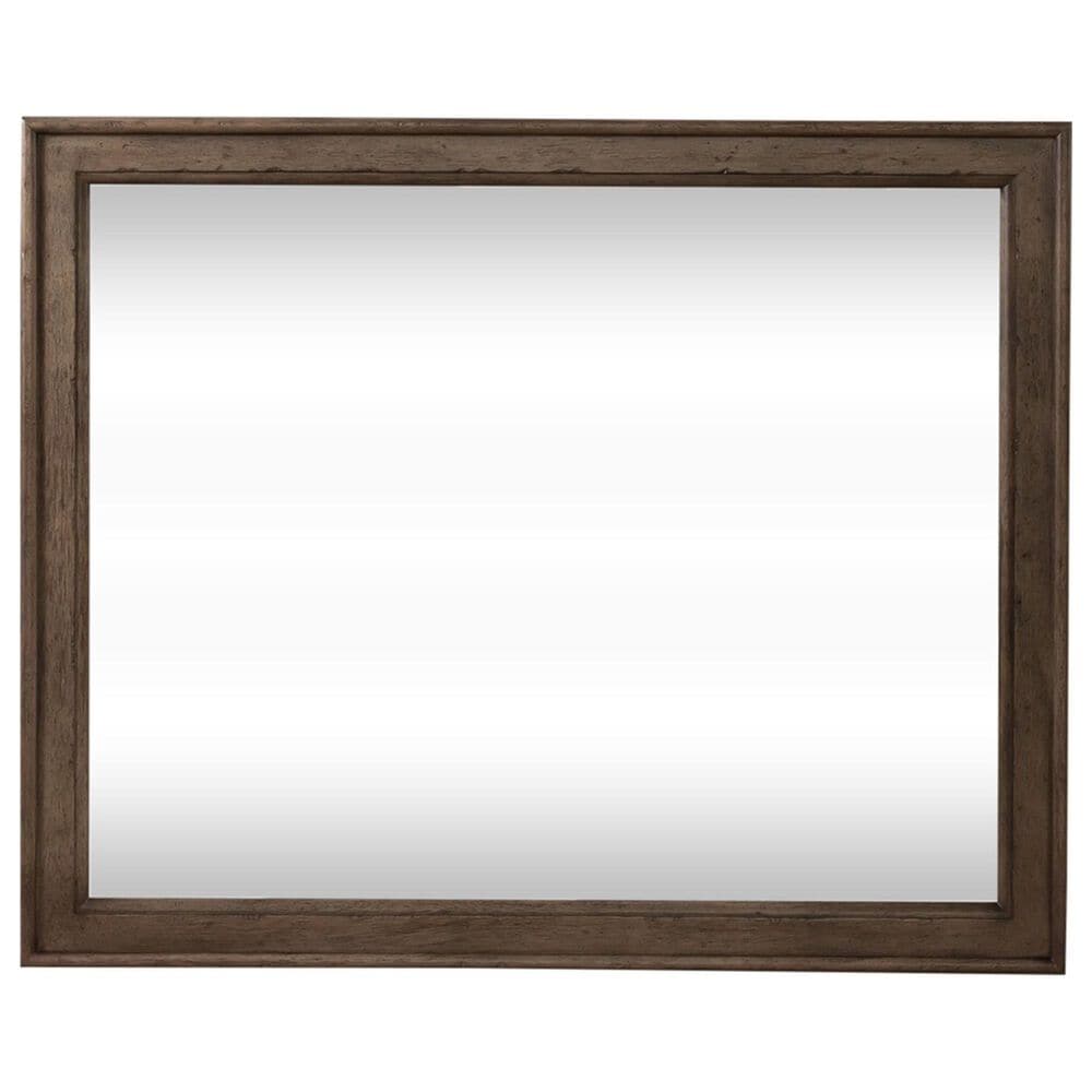 Belle Furnishings Americana Farmhouse Landscape Mirror in Dusty Taupe, , large