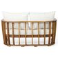 Hearth and Haven 2-Piece Outdoor Conversation Set with Beige Cushion in Teak, , large