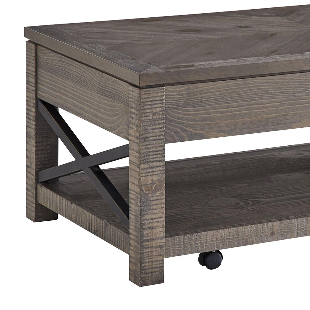 Crystal City Dexter LiftTop Cocktail Table in Driftwood Nebraska