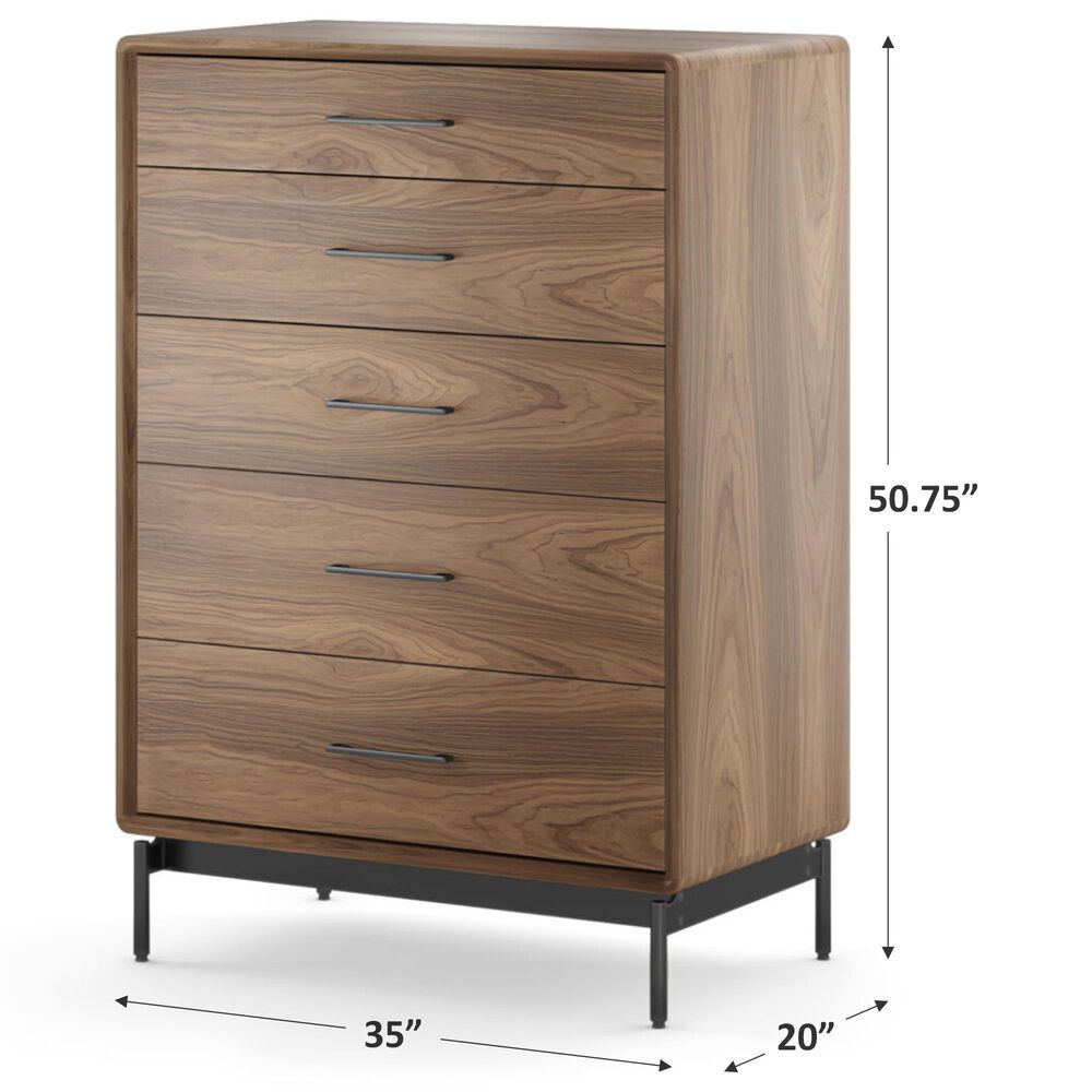 BDI LINQ 5-Drawer Chest in Natural Walnut, , large