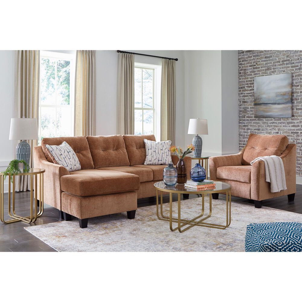 Ashley Amity Bay Stationary Sofa Chaise in Clay, , large