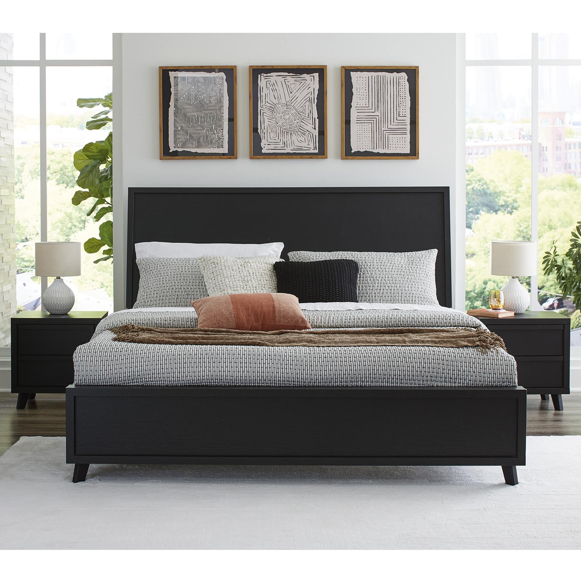 Black large nightstands hot sale