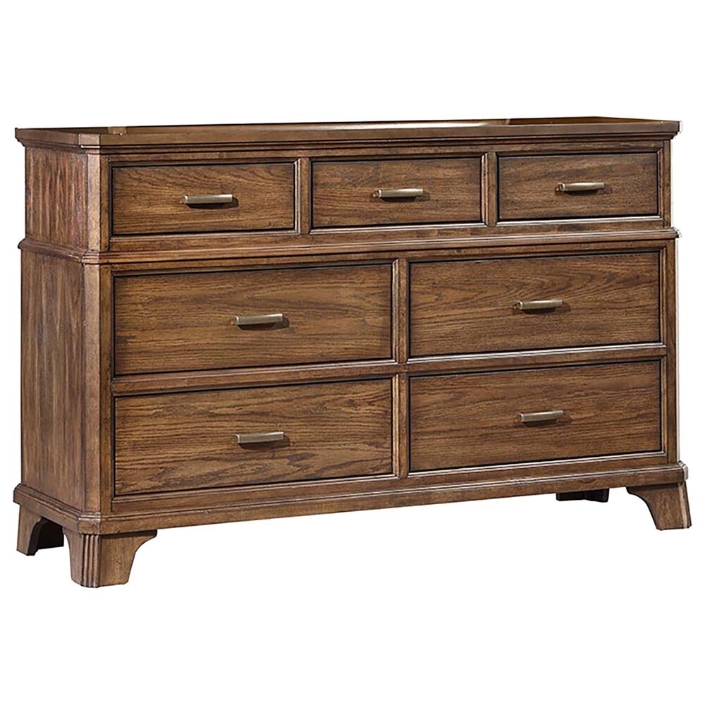 Hawthorne Furniture Telluride 7-Drawer Dresser in Vintage Oak, , large