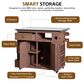 HOMLUX 41.9" Outdoor Extendable Kitchen Island in Brown, , large