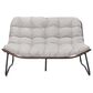 Hearth and Haven Outdoor Glider Loveseat with Cushion and Brown Wicker in Gray, , large