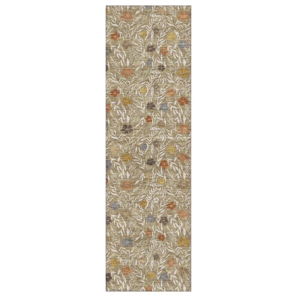 Dalyn Rug Company Soft Essentials Floral Coffee 2"3" x 7"6" Indoor/Outdoor Runner, , large