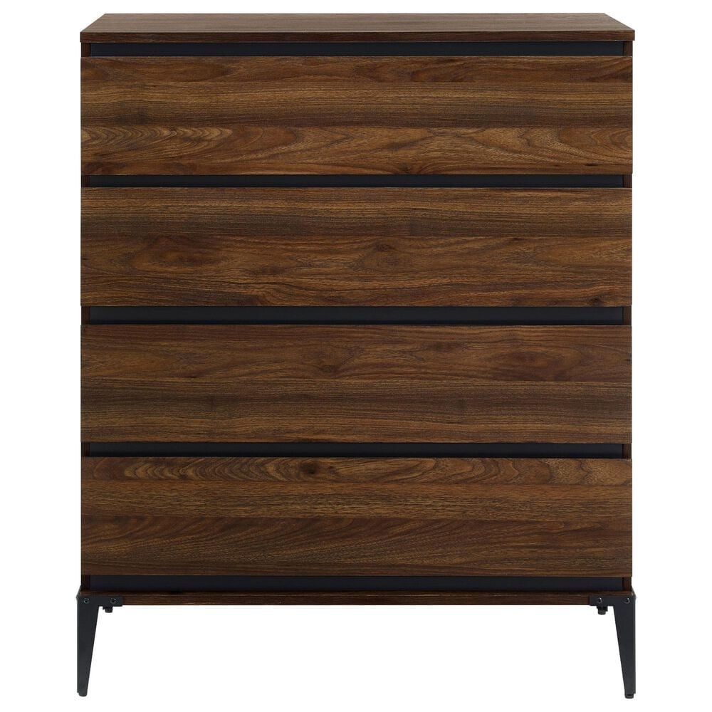 Walker Edison Elroy 4-Drawer Chest in Dark Walnut, , large