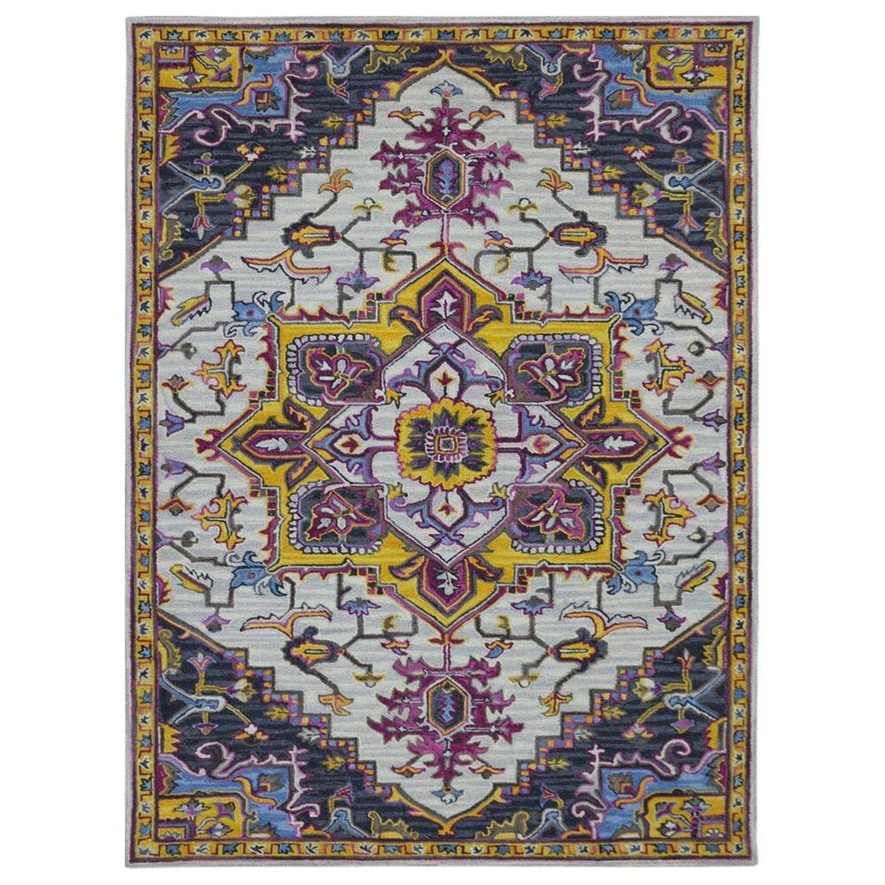 Amer Rugs Boho 8" x 11" Yellow and Pink Area Rug, , large