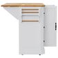 HOMLUX 56" Kitchen Island with Drop Leaf in White, , large
