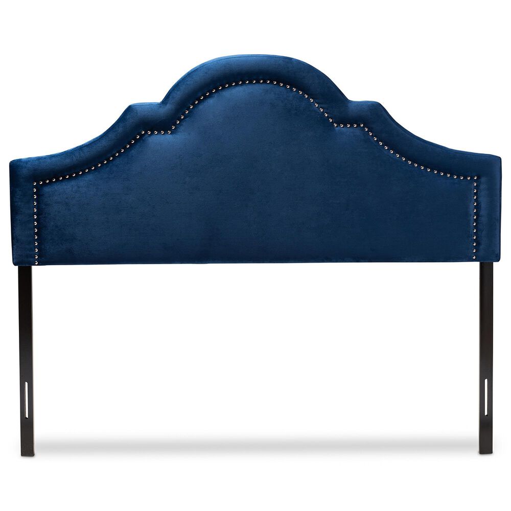 Baxton Studio Rita Full Panel Headboard in Blue Velvet, , large