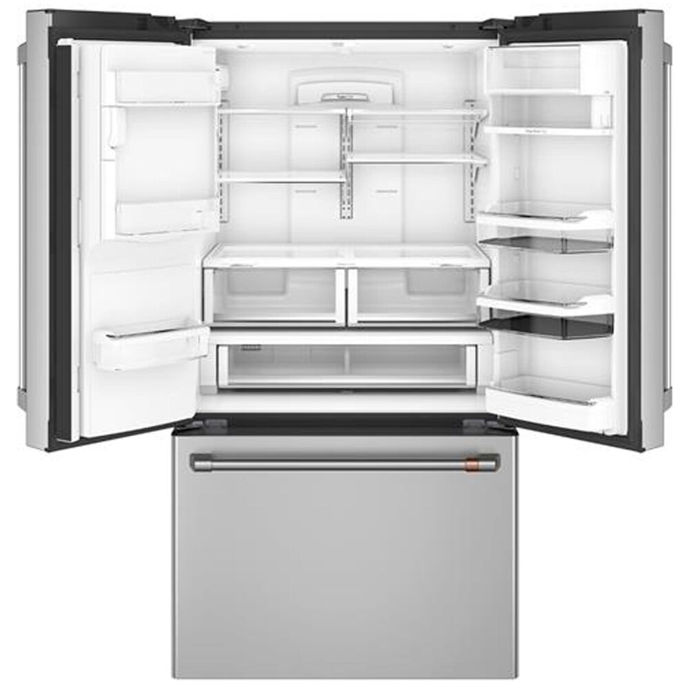 Cafe 27.8 Cu. Ft. French Door Refrigerator Energy Star with Hot Water Dispenser in Stainless Steel and Brushed Stainless Handles, , large