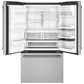 Cafe 27.8 Cu. Ft. French Door Refrigerator Energy Star with Hot Water Dispenser in Stainless Steel and Brushed Stainless Handles, , large