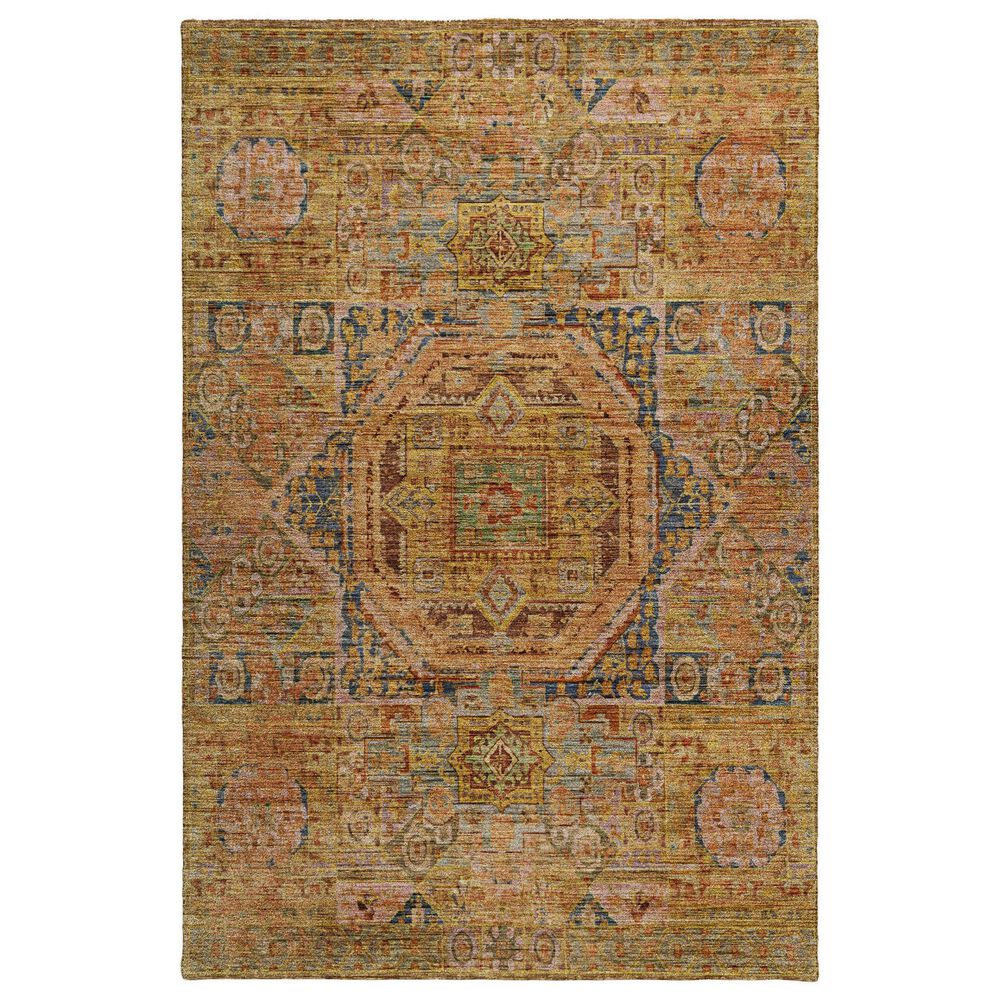 Dalyn Rug Company Silk Road Curry, Paprika, Gold, Copper and Navy 3" x 5" Area Rug, , large