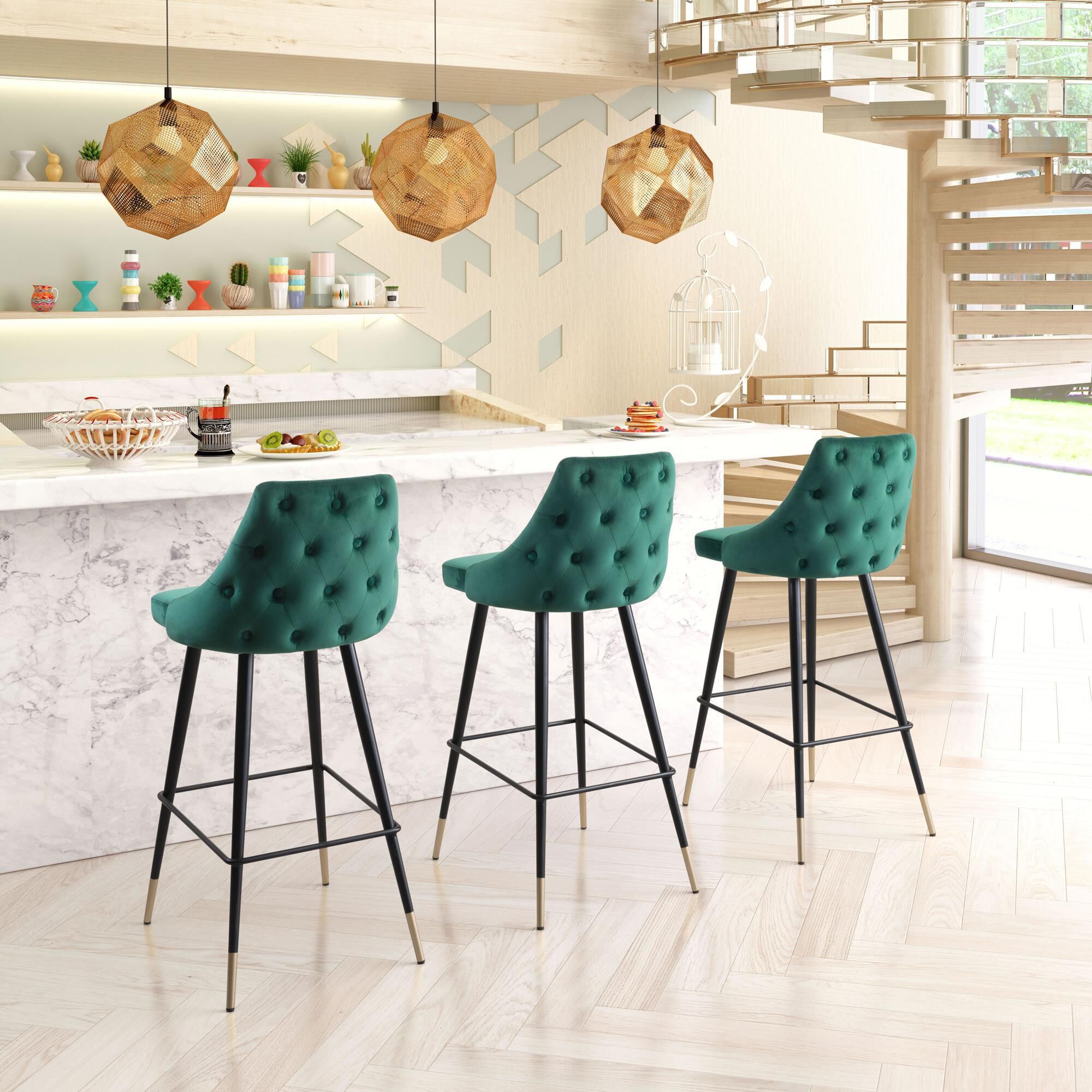 Green breakfast on sale bar stools