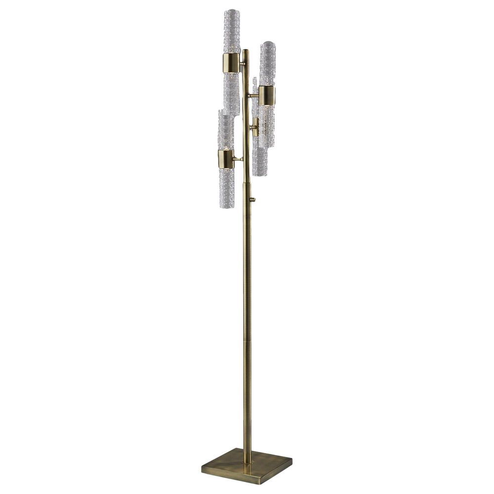 Adesso Harriet LED Floor Lamp in Antique Brass, , large