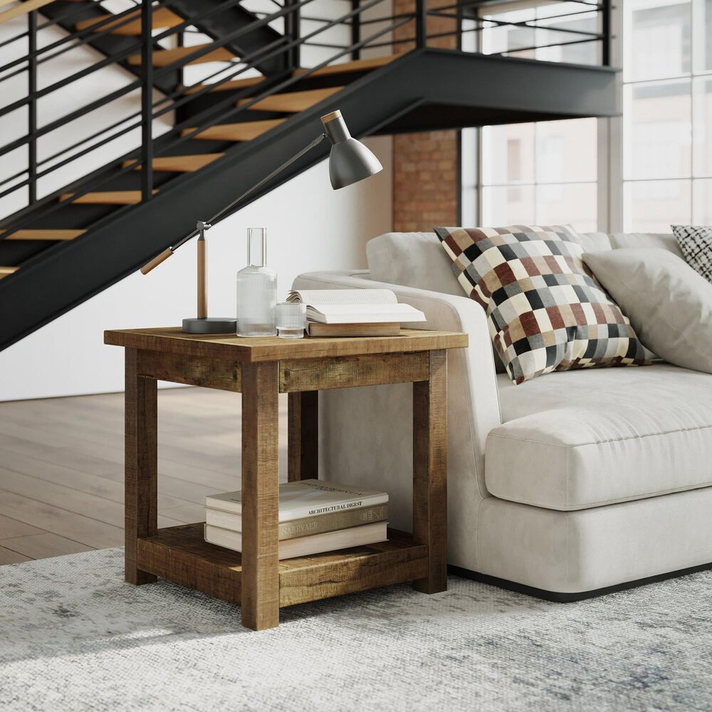 Waltham Reclamation 1-Shelf End Table in Brown, , large