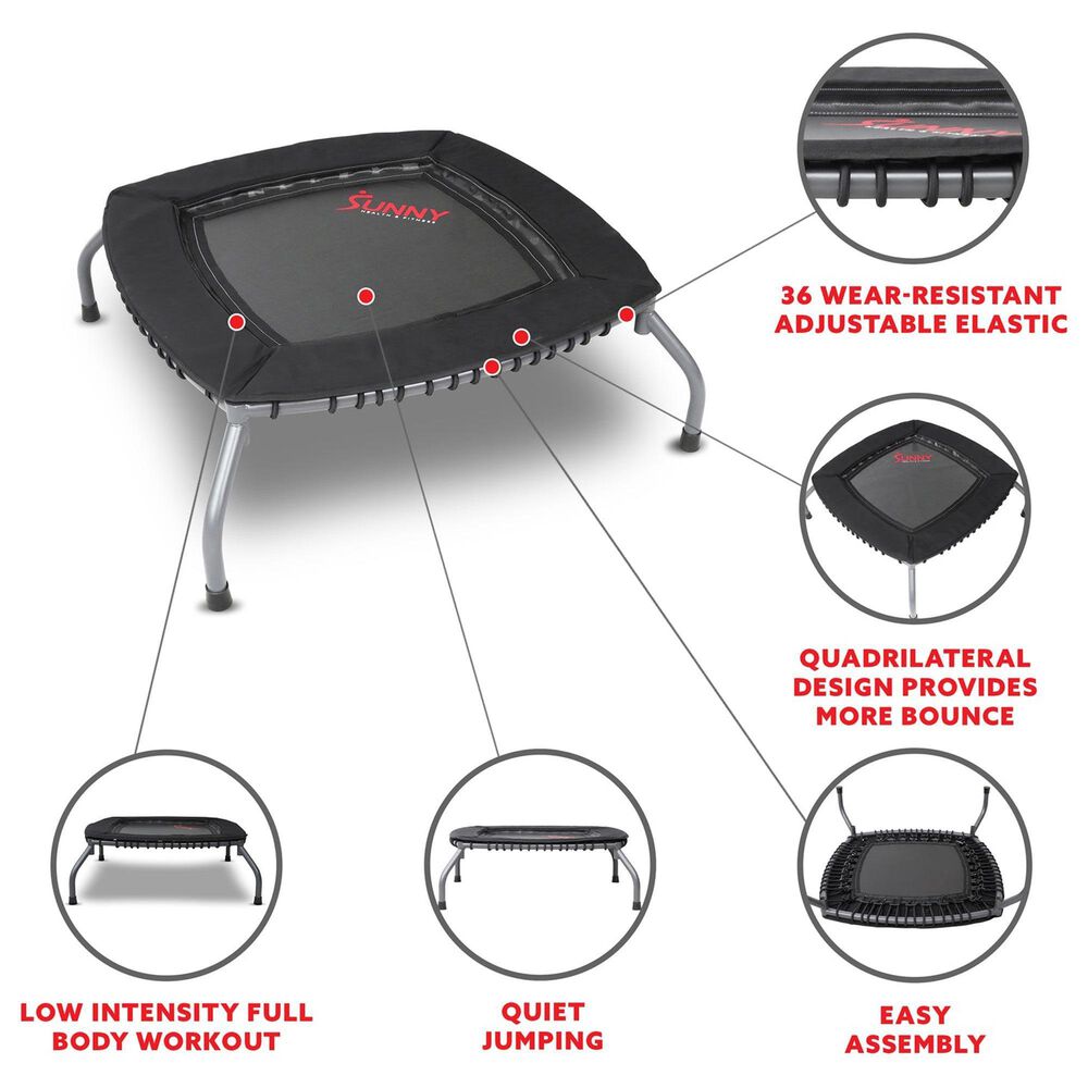 Sunny Health &amp; Fitness 40" Premium Indoor and Outdoor Exercise Trampoline in Black, , large