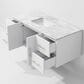 Lexora Home Geneva 48" Single Bathroom Vanity in Glossy White with 2 cm White Carrara Marble Top and Rectangular Sink, , large