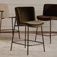 Moe"s Home Collection Early Barstool with Dark Brown Upholstery in Blackened Bronze, , large