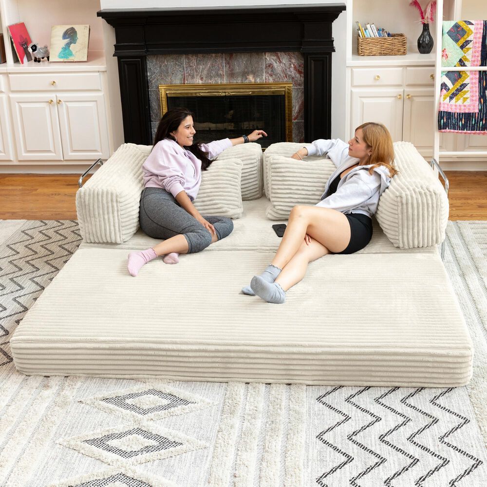 Jaxx Unsofa Stationary Loveseat in Ivory, , large