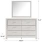 Ashley Altyra 6 Drawer Dresser and Mirror in White, , large