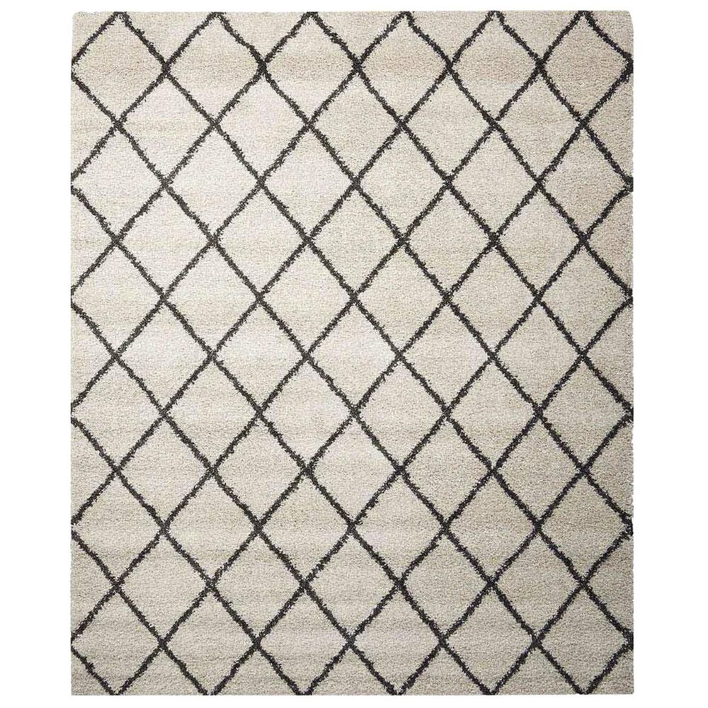 Nourison Brisbane BRI03 8"2" x 10" Ivory and Charcoal Area Rug, , large