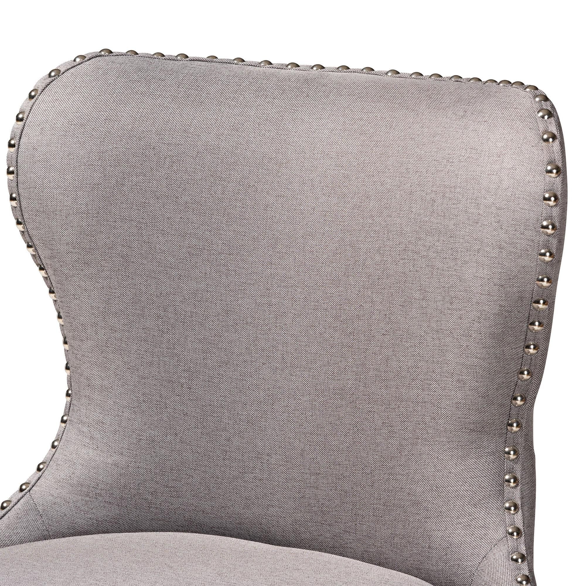 Baxton Studio Gradisca Swivel Bar Stool with Grey Cushion in